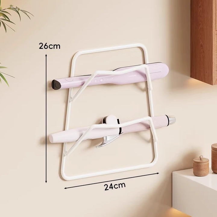 Wall-Mounted Heat-Resistant Two-Tier Hair Styling Tool Holder Rack