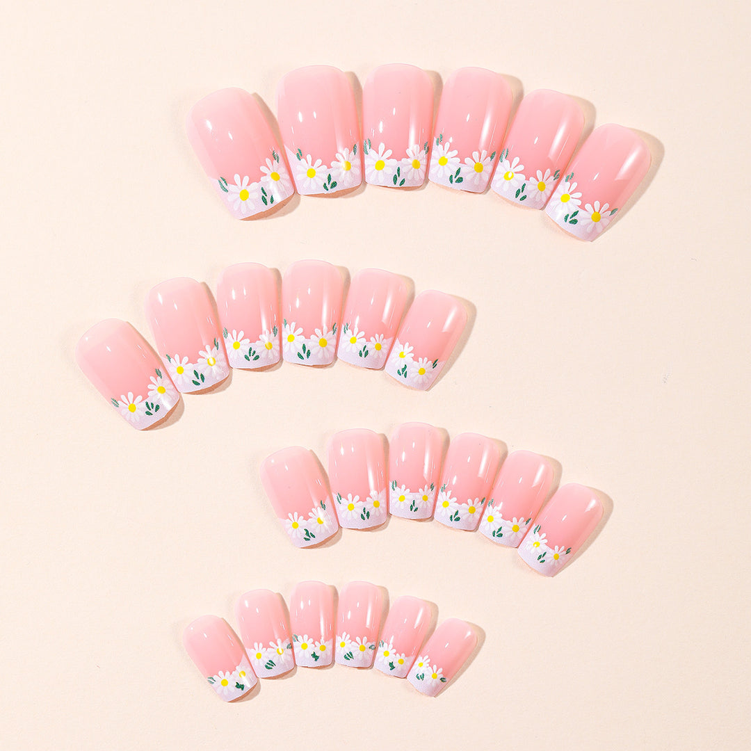 Floral French Tip Nail Art Kit Kalsten