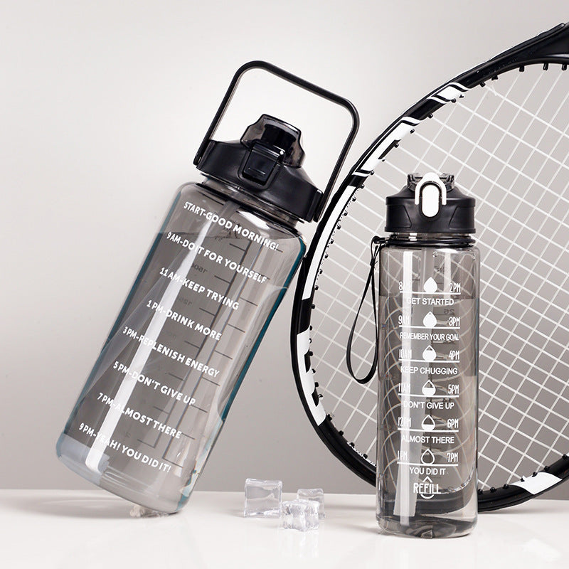 Women's motivation water bottle with integrated time markings and ergonomic design Kalsten