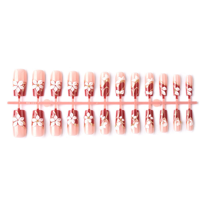Artistic Floral 3D Press-On Nail Art Kalsten