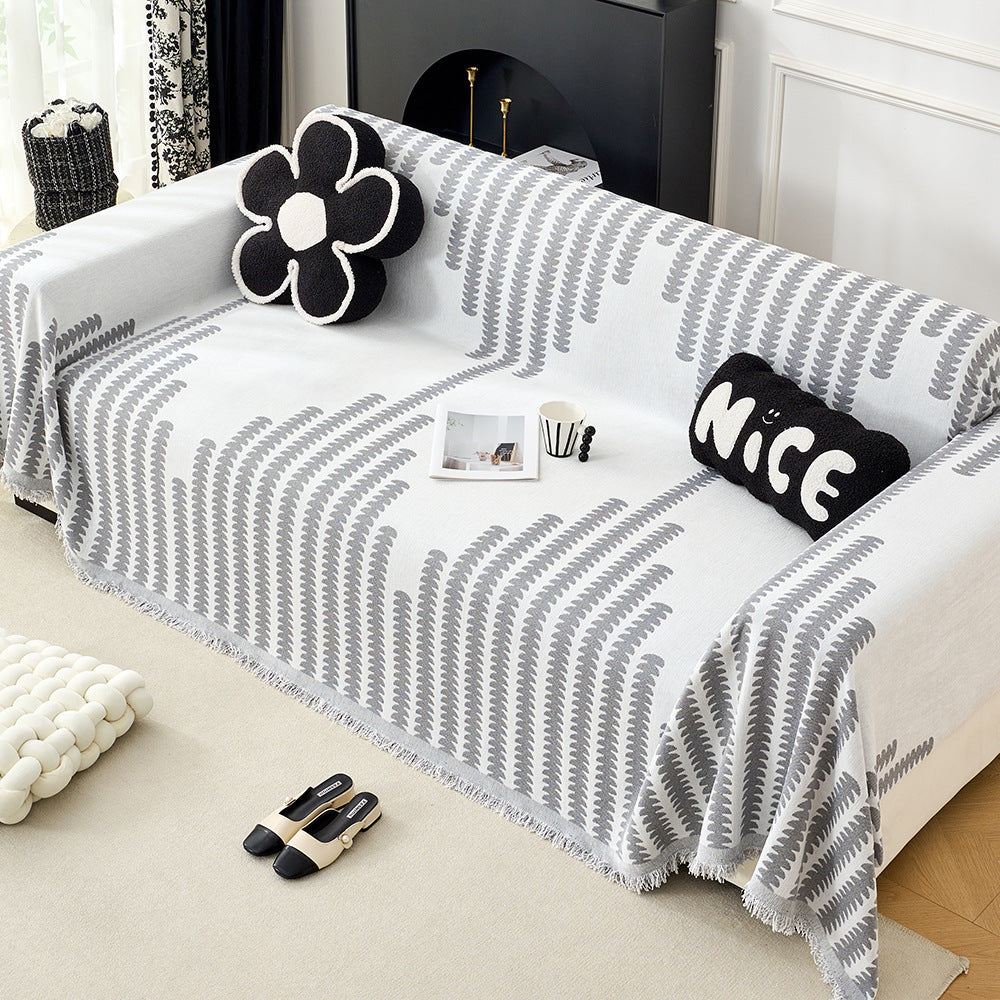 Cozy Decorative Fringe Sofa Throw Blanket