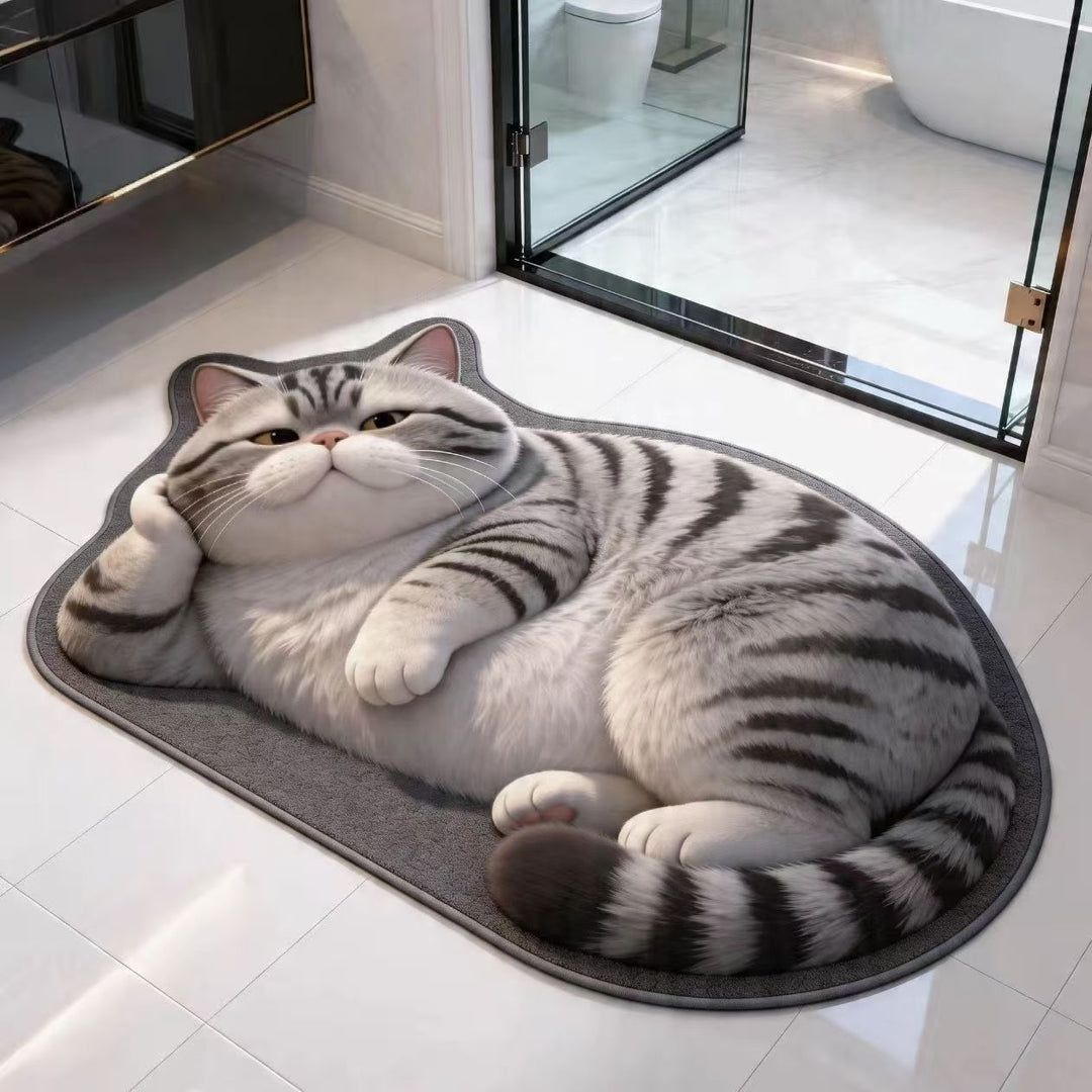 Plush Cartoon Cat Area Rug