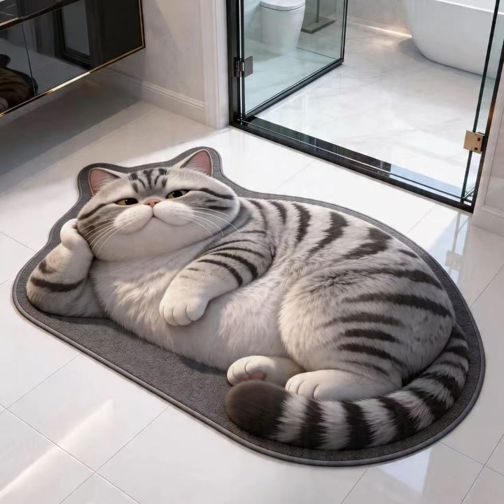 Plush Cartoon Cat Area Rug