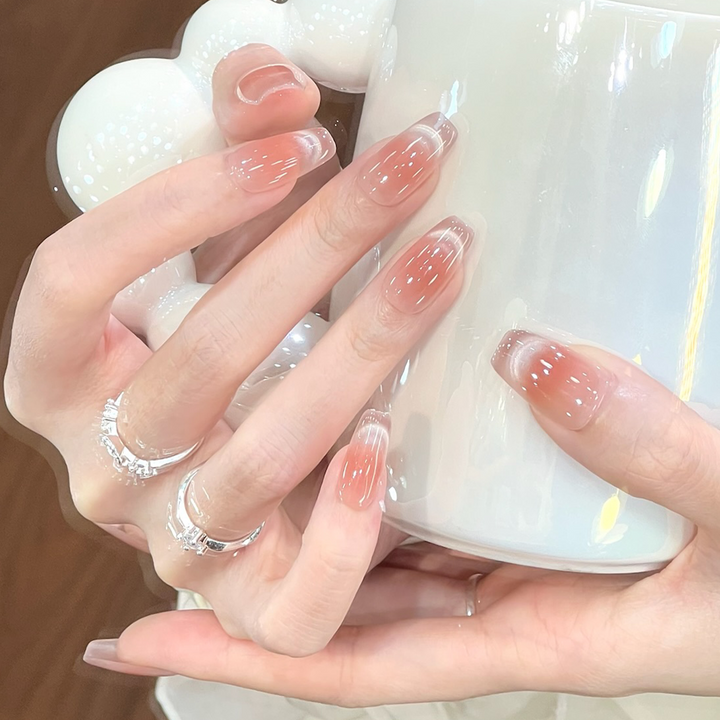 Glittery French Tip Press-On Nails Kalsten