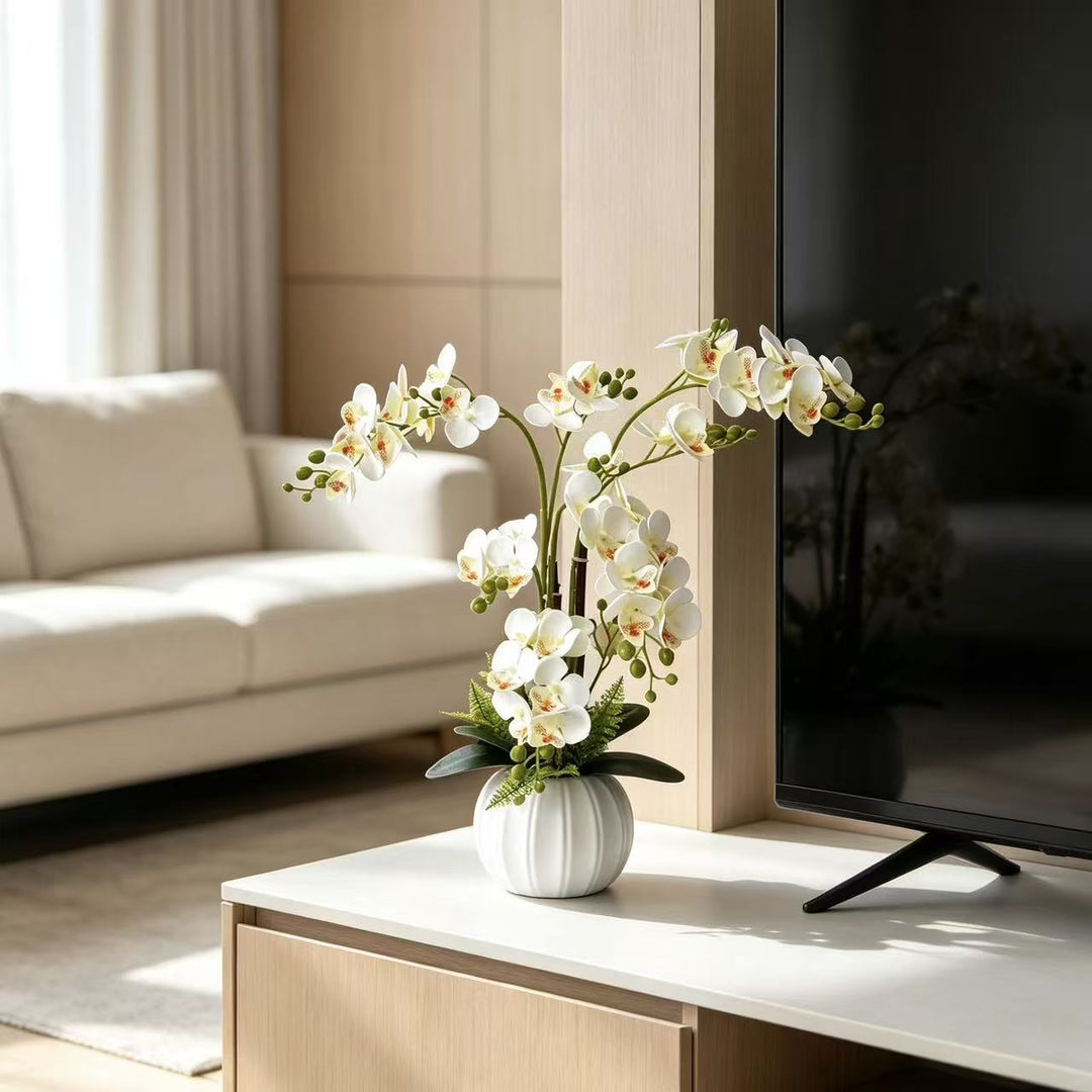 Elegant Faux Orchid Bouquet for Home Decor Display
