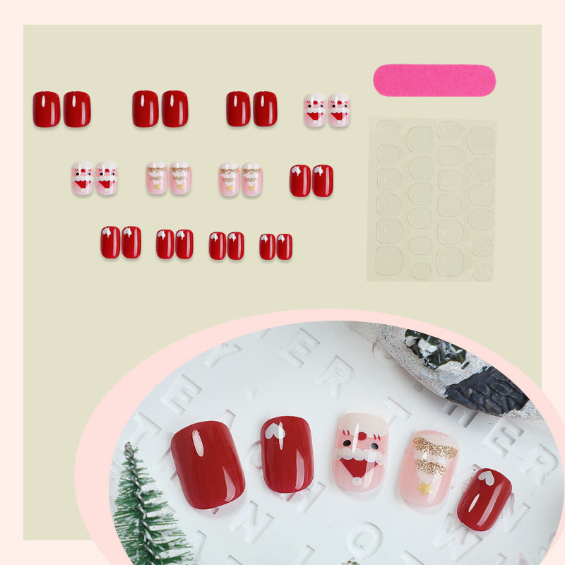Holiday-Themed Press-On Nail Set with Fun Santa and Heart Designs Kalsten