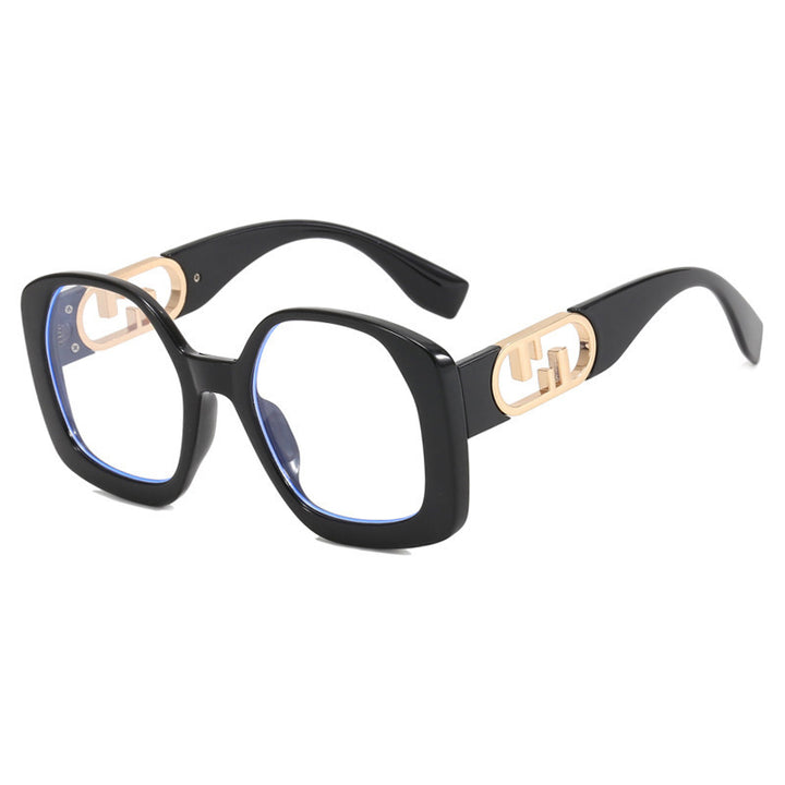 Women oversized sunglasses with extravagant geometric frame and elegant accents Kalsten