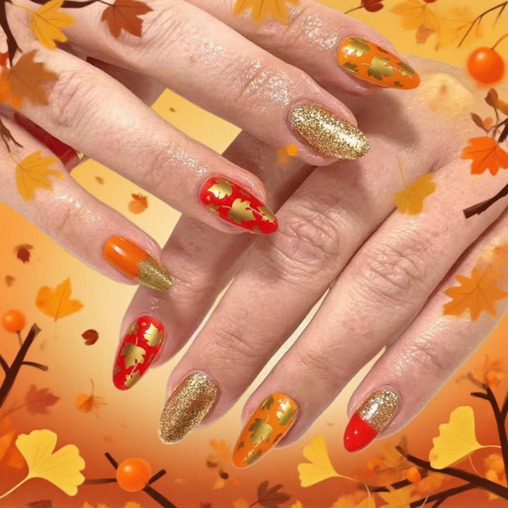 Autumn-Themed Decorative Nail Art Enhancements Kalsten