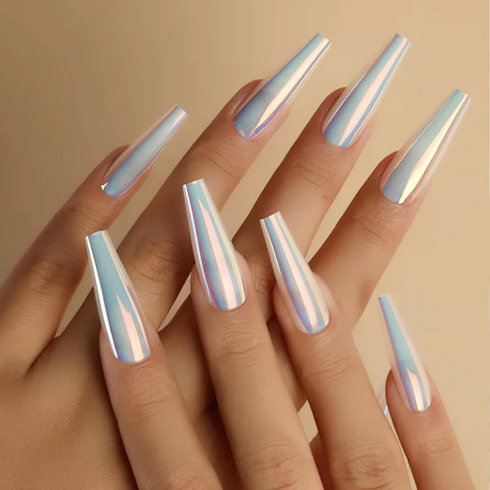 Artificial nail tips with holographic design Kalsten