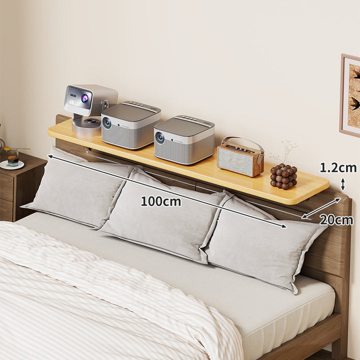 Slim Wall-Mounted Floating Bedside Shelf with Concealed Brackets