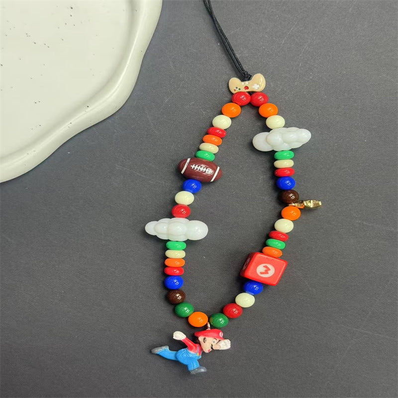 Colorful Character-Themed Beaded Lanyard Kalsten
