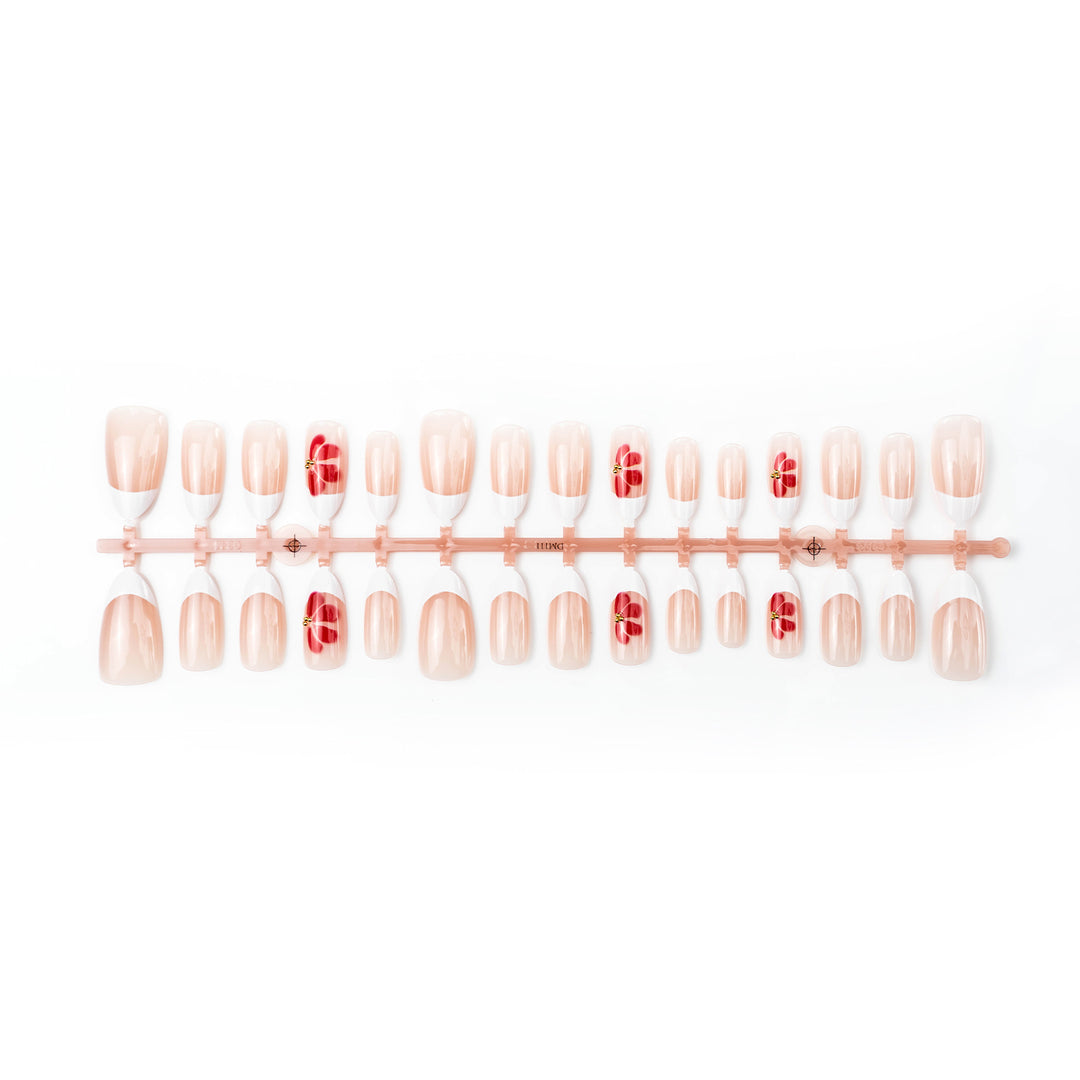 Elegant Floral Accent Press-On Nail Art Kalsten