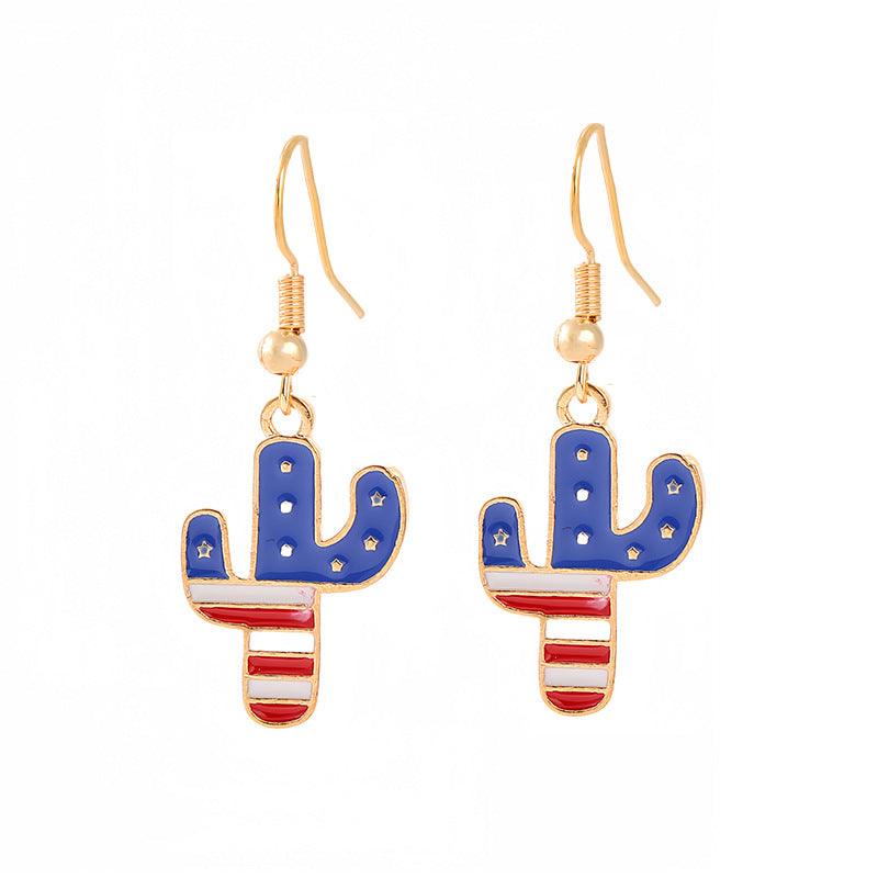 Women's nan patriotic horseshoe enamel dangle earrings with star-accented design and fishhook findings Kalsten