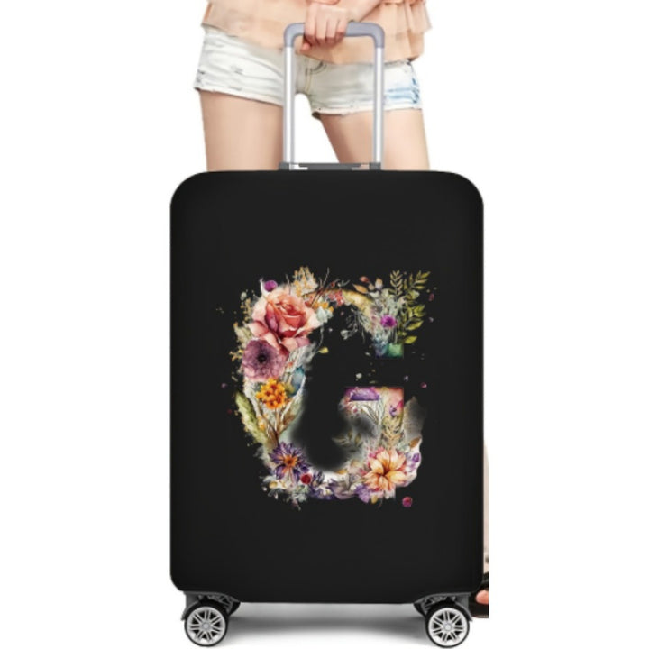 Women's Hard Shell Suitcase with Floral Initial Design Kalsten