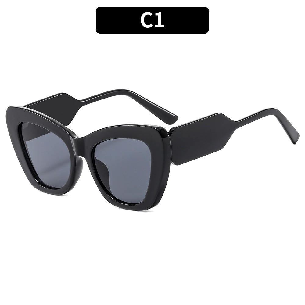 Artistic Oversized Cat-Eye Glasses
