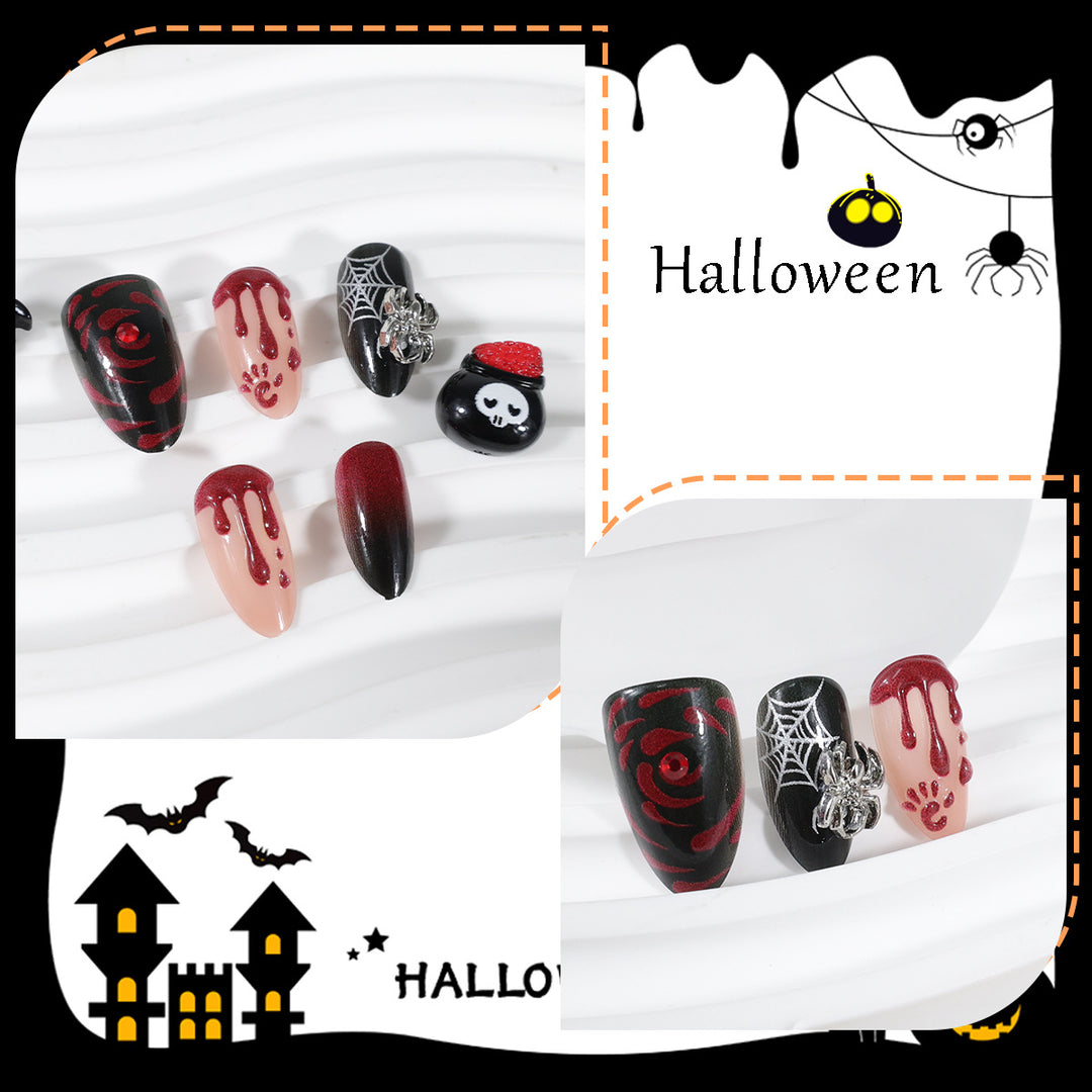 Halloween Artificial Nail Set with Creepy Designs Kalsten