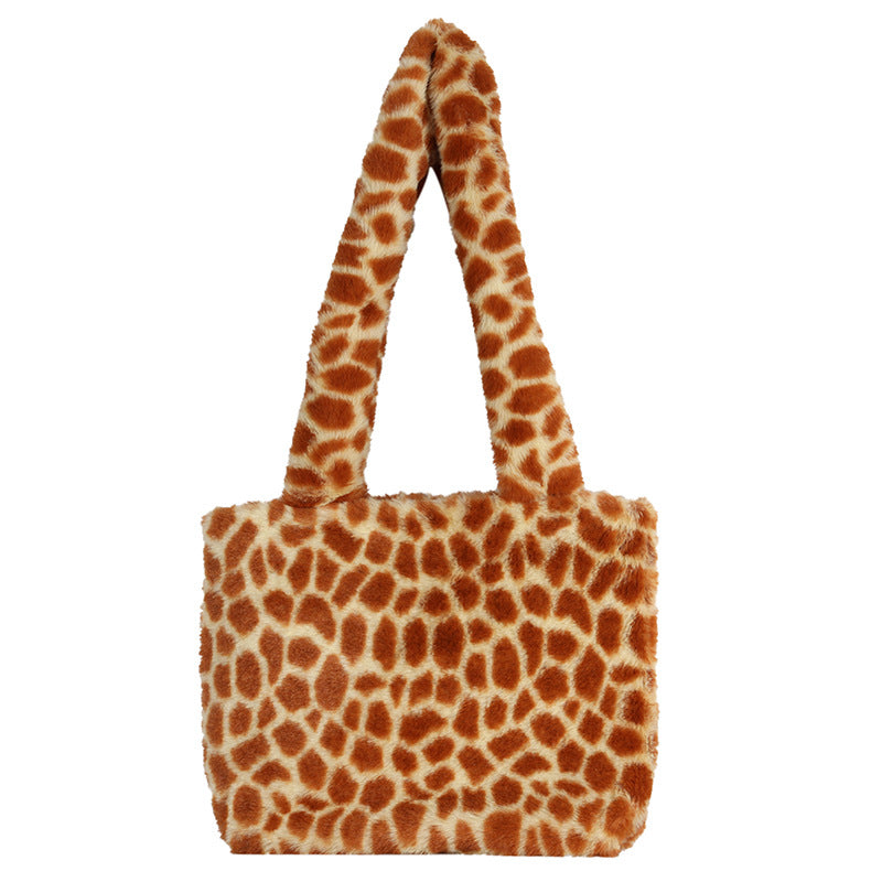Plush Leopard Print Handbag