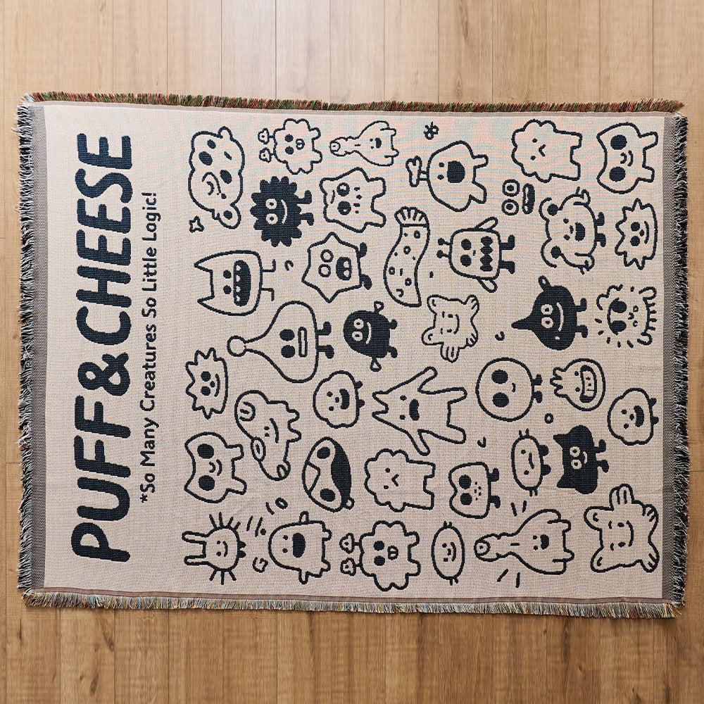 Playful Cat-Themed Throw Blanket