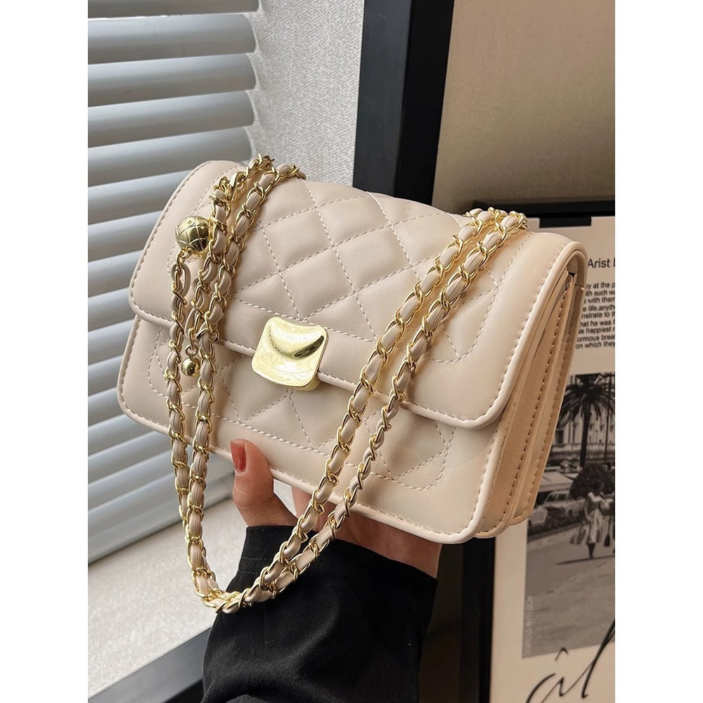 Quilted Chain-Detail Crossbody Purse Kalsten