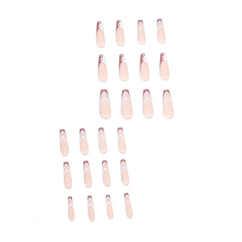 Elegant Nail Extensions with Artistic Wave Design Kalsten