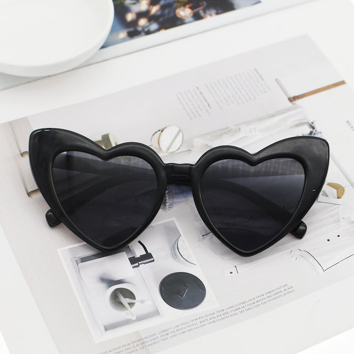 Women's Heart-Shaped Sunglasses with Glittering Frame Kalsten