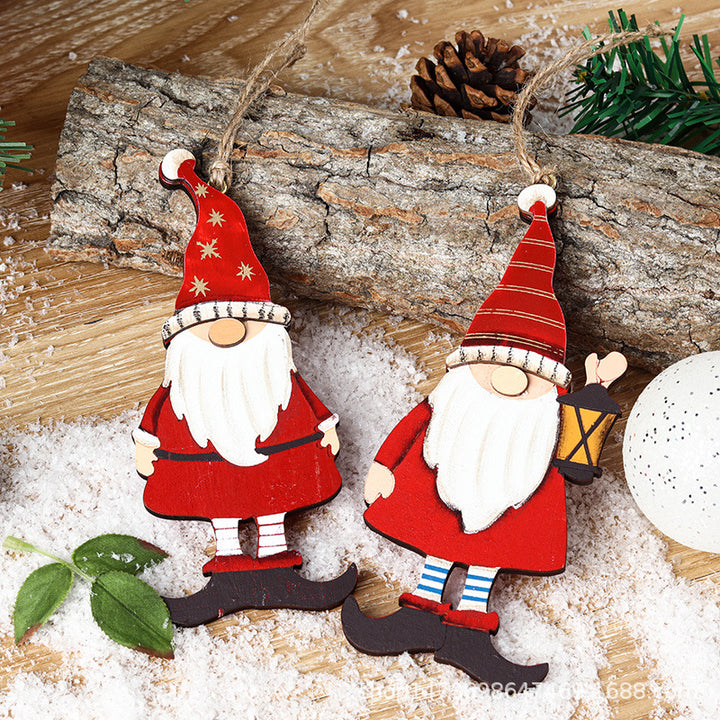 Decorative Wooden Santa Gnome Ornament