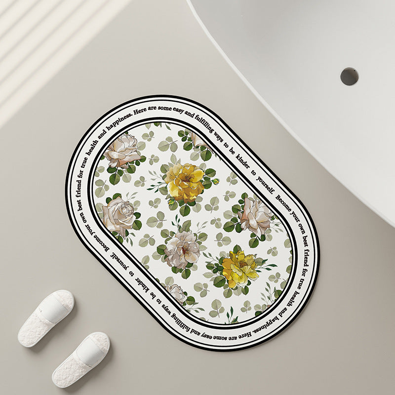 Floral Patterned Bath Mat Kalsten