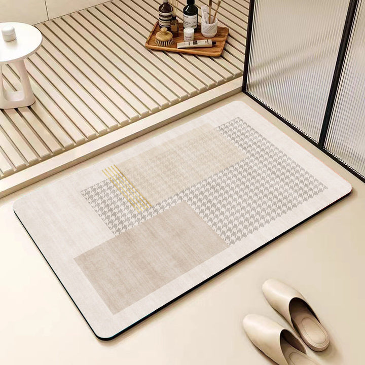 Non-Slip Geometric Pattern Bathroom Mat Kalsten