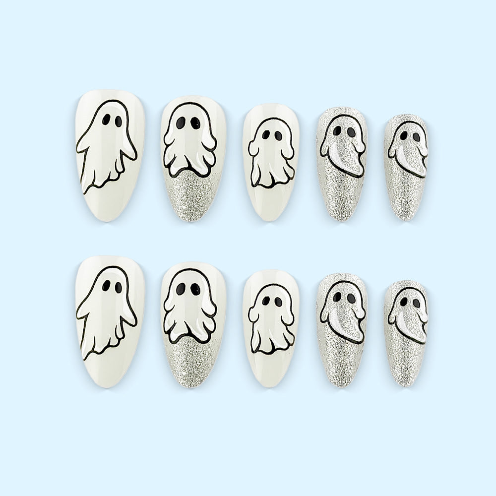 Artificial nails with cute ghost motif Kalsten