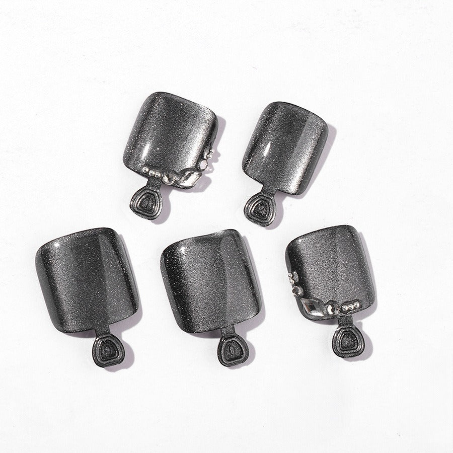 Artificial nail set with glossy surface and care accessories Kalsten