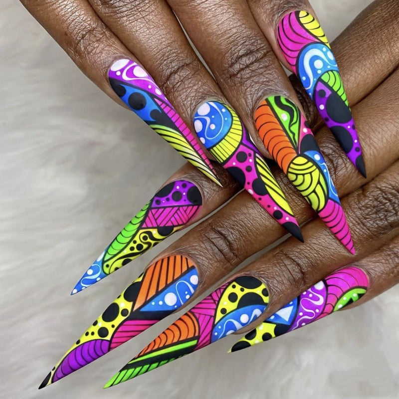 Creative Nail Art with Colorful Design Kalsten