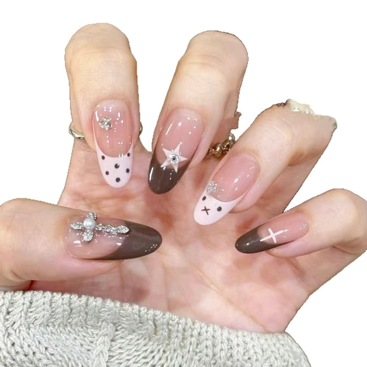 Artificial nails with creative design and sparkling accents Kalsten