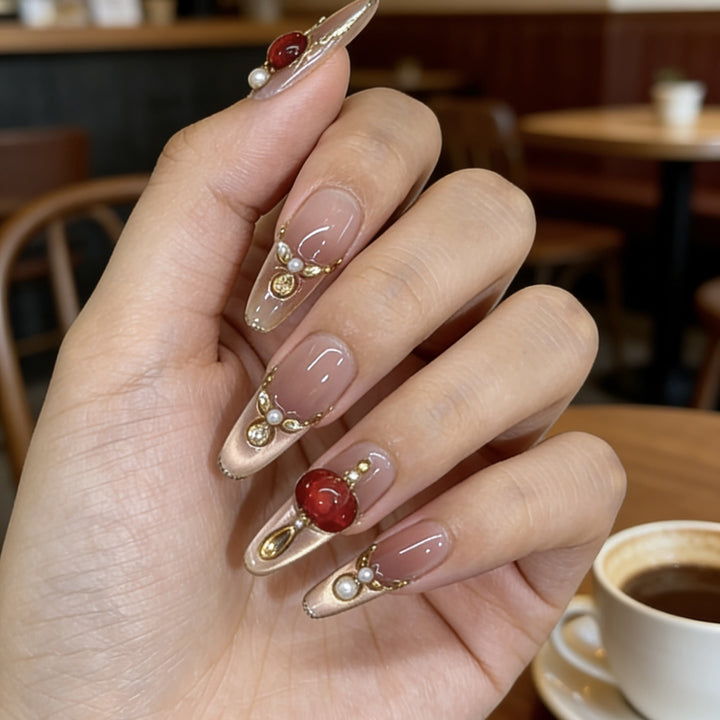 Elegant Artistic Press-On Nail Set Kalsten