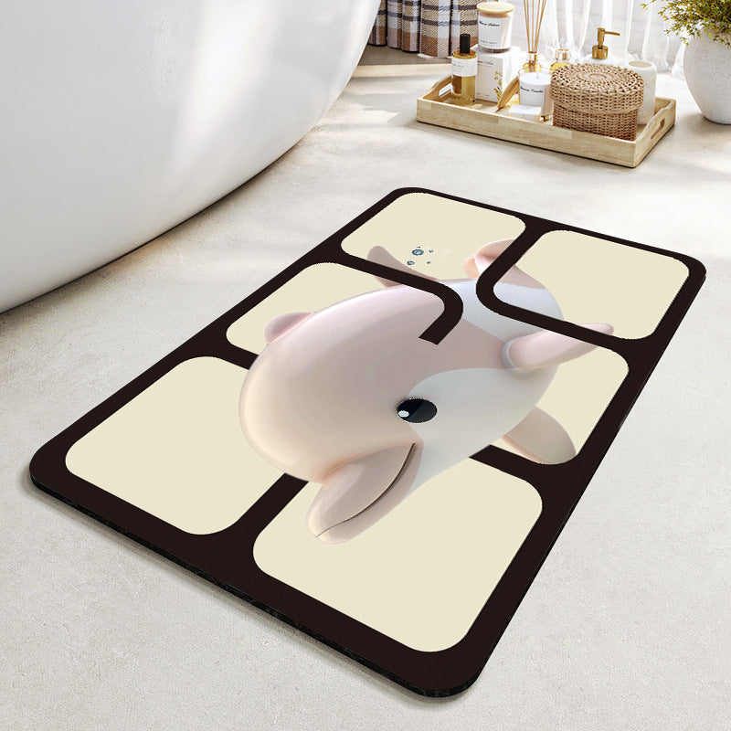 Mermaid-Themed Memory Foam Bath Mat Kalsten