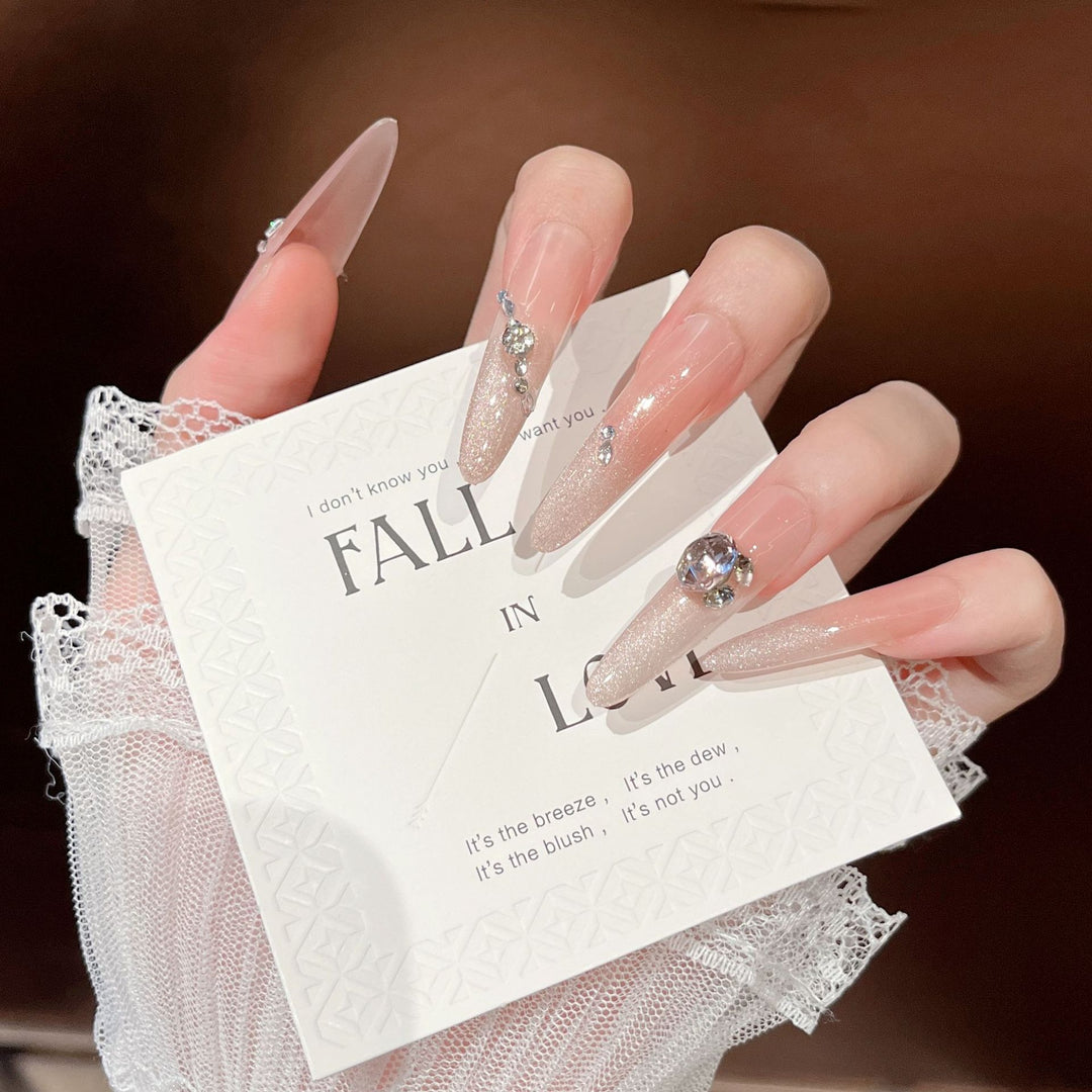 Luxury Rhinestone-Embellished Stiletto Press-On Nails Kalsten