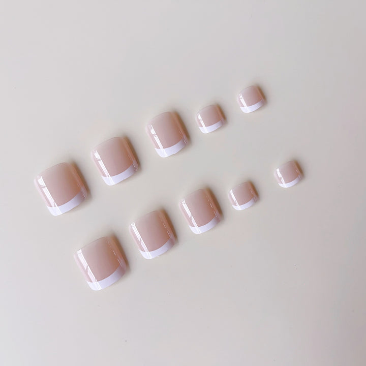 Nail care set with elegant French tips and shine Kalsten