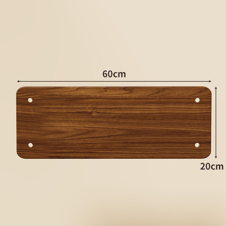 Compact Square Bamboo Shelf Panel with Rounded Corners and Pre-Drilled Mounting Holes