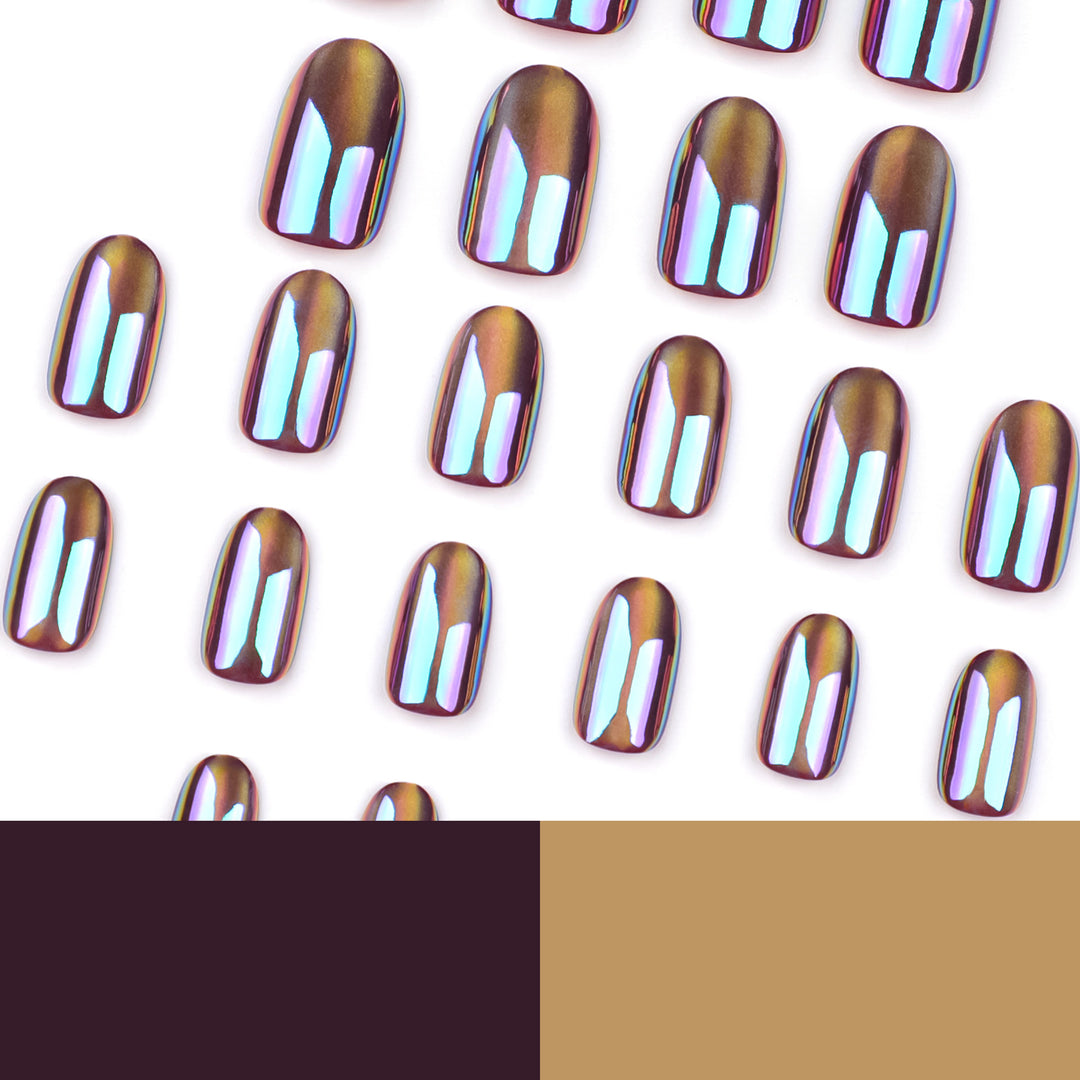 Shiny nail art with holographic effect Kalsten