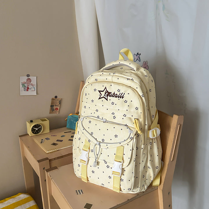 Star-Embellished Casual School Backpack Kalsten