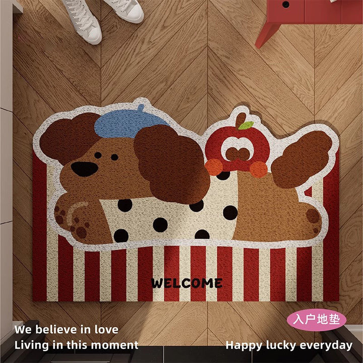 Playful Dog-Themed Welcome Mat