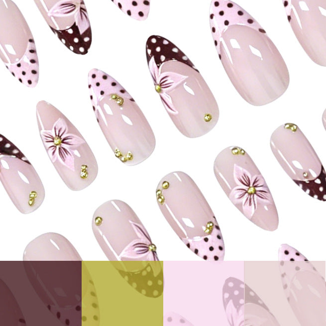Floral Accent Stiletto Nail Art Enhancements Kalsten