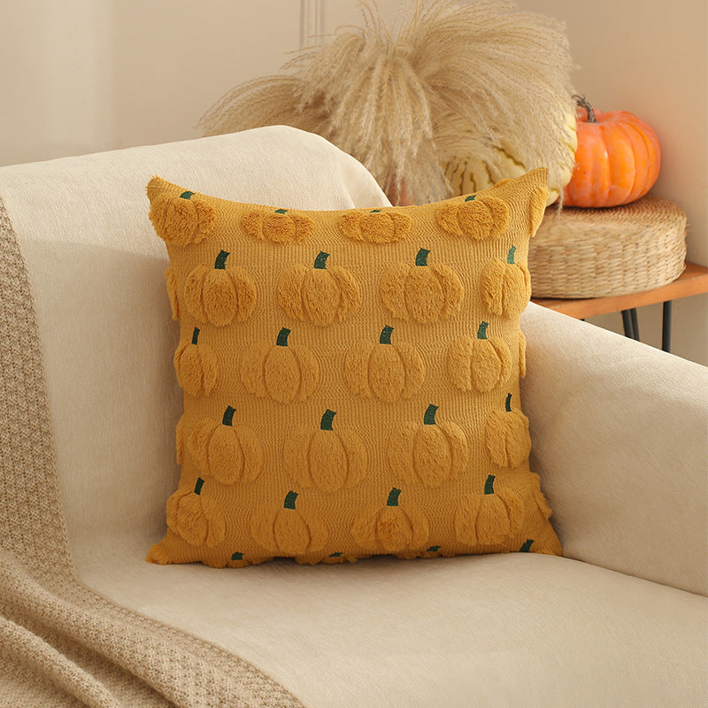 Plush Pumpkin Motif Decorative Pillow