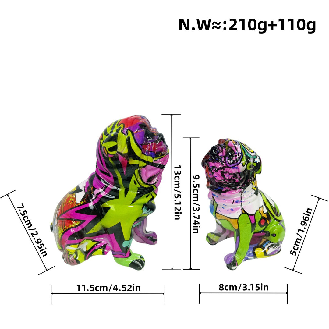 Creative bulldog figurine made of hand-painted resin Kalsten