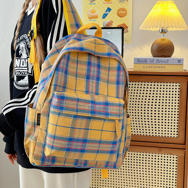 Plaid Patterned Backpack Kalsten