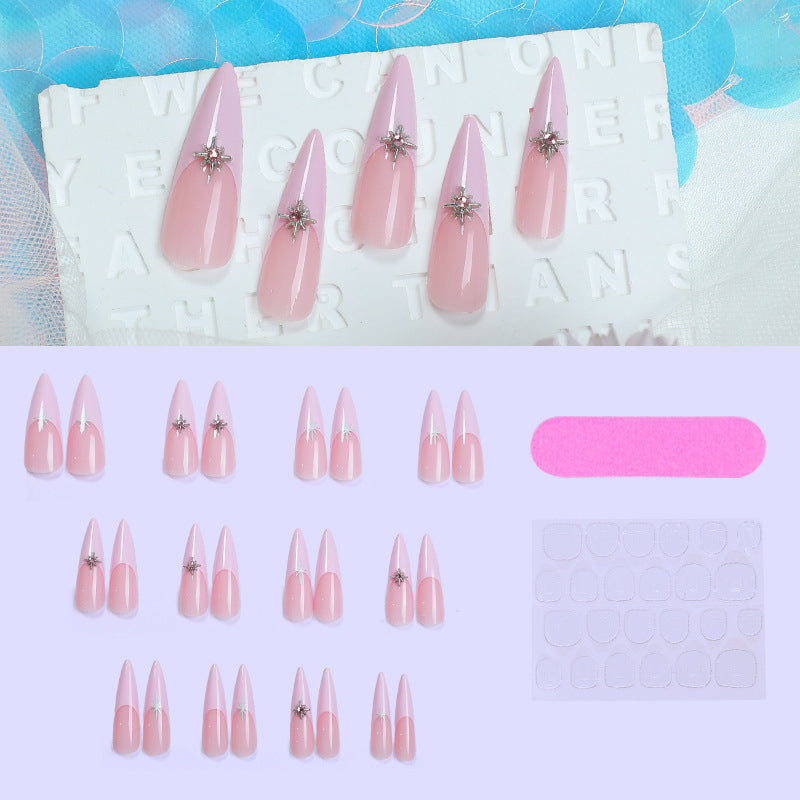 Elegant Press-On Nail Design Set with Decorative Floral Accents Kalsten