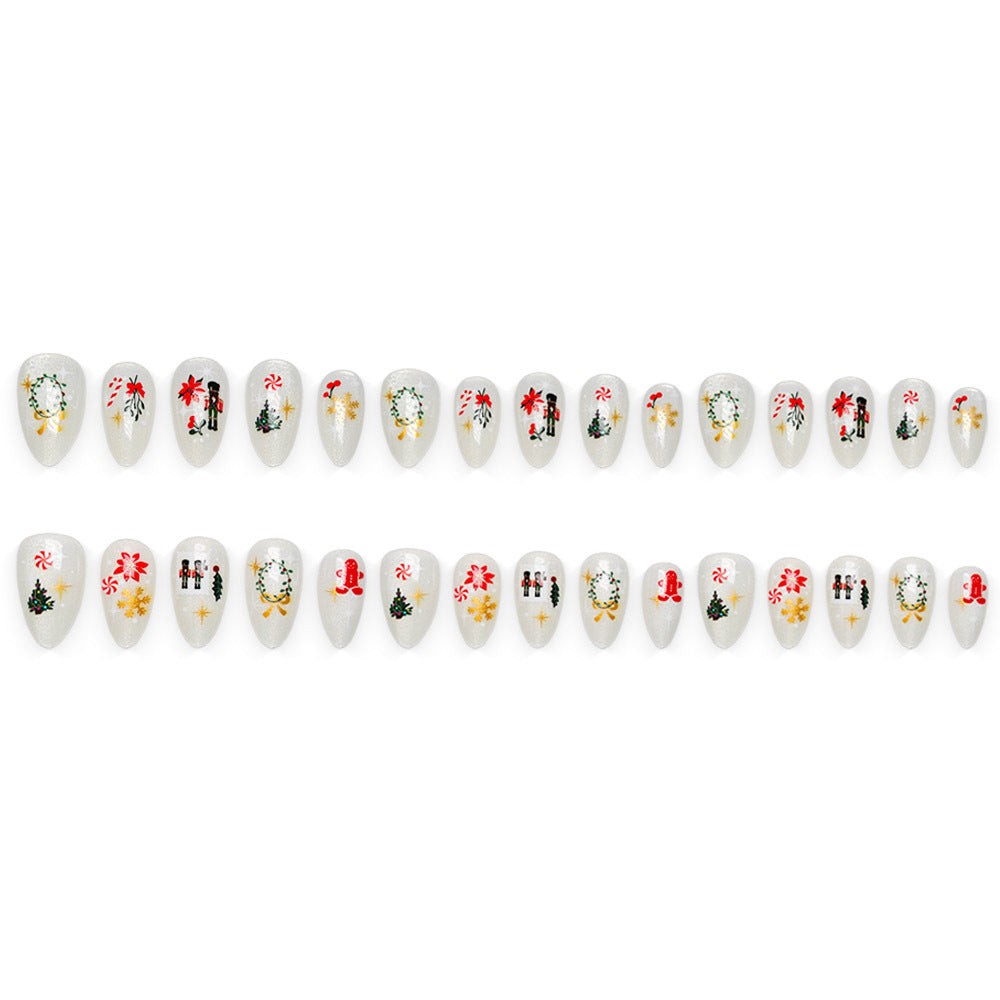 Elegant artificial nails with festive Christmas motifs Kalsten