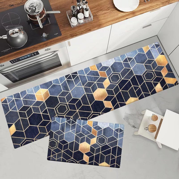 Marble-Pattern Kitchen Runner Mat Set Kalsten