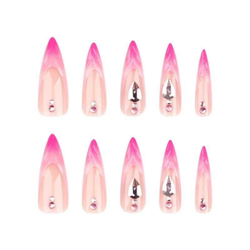 Stiletto Press-On Nail Extensions with Rhinestone Accents Kalsten