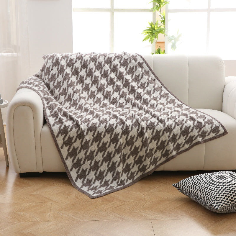 Soft Houndstooth Pattern Throw Blanket