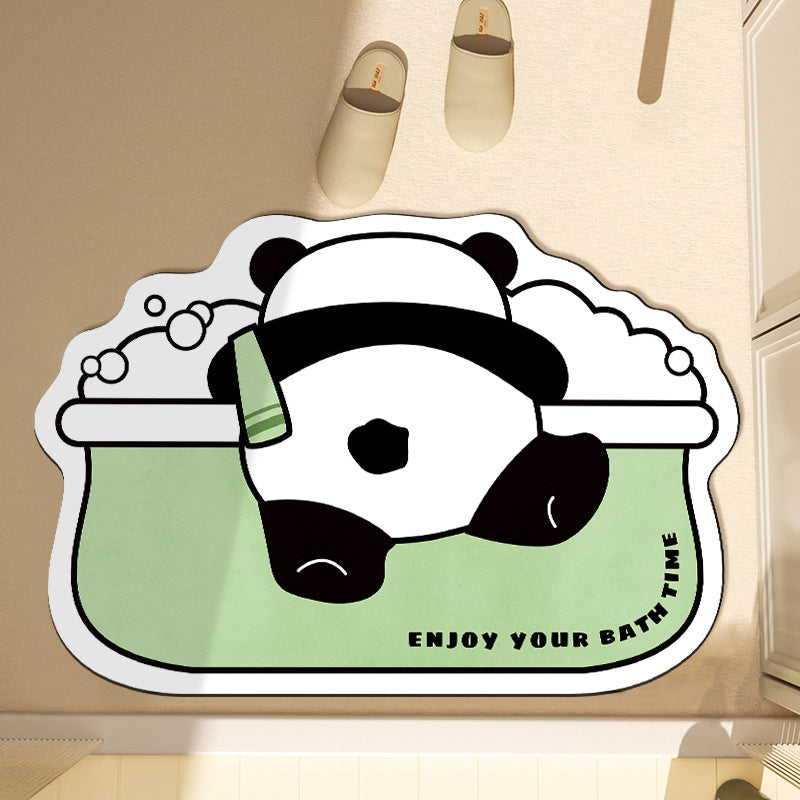 Cartoon Cat-Themed Bath Mat